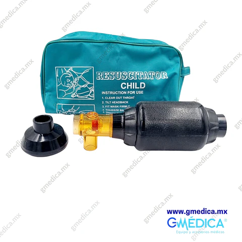 Resucitador Pediátrico Reusable Tipo AMBU Negro