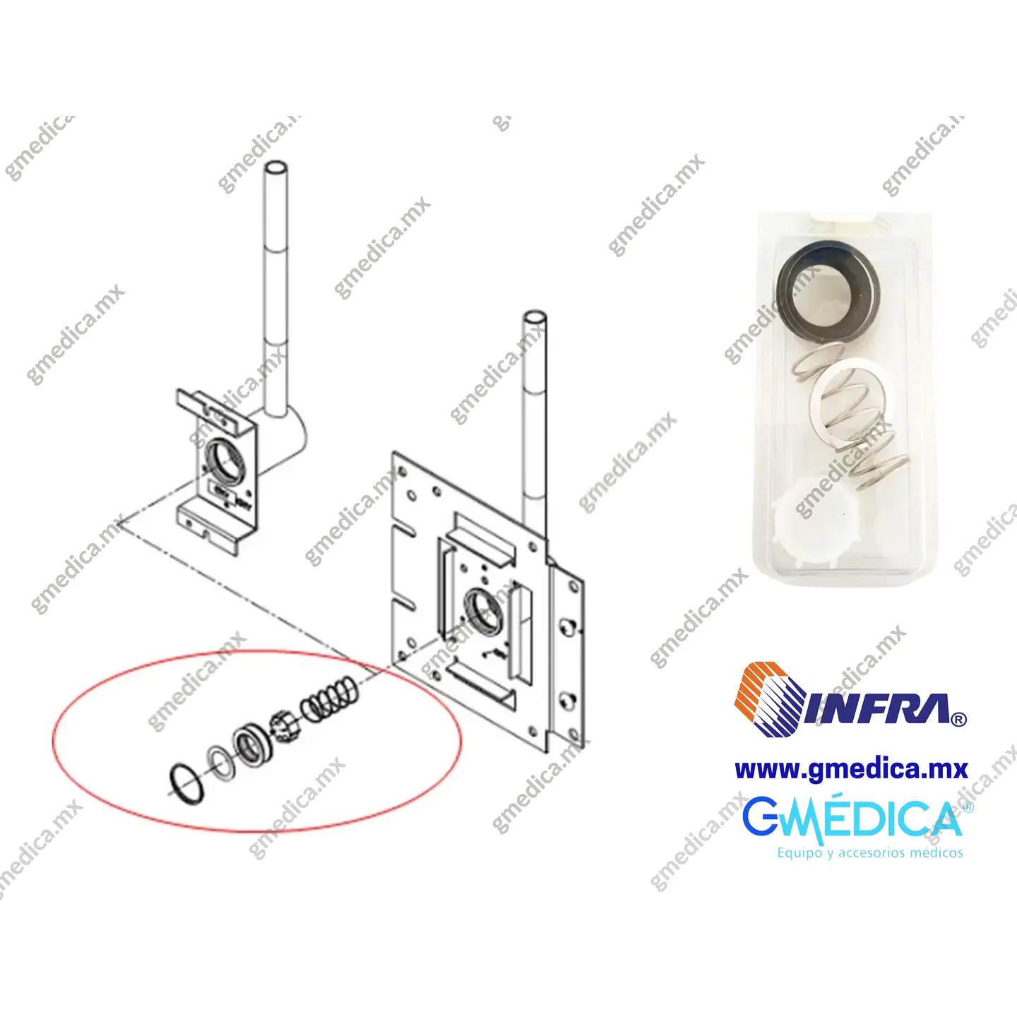 Kit K-007 Conjunto de Empaque Check para Salida de Toma de Pared 401760 - 5 Piezas 2