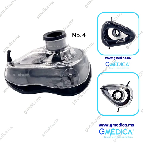 Mascarilla de Anestesia Reusable Adulto No. 4 Negro