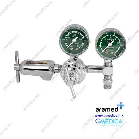 Regulador Piccolo Aramed para Oxígeno con Fluomanómetro y Yugo 902532