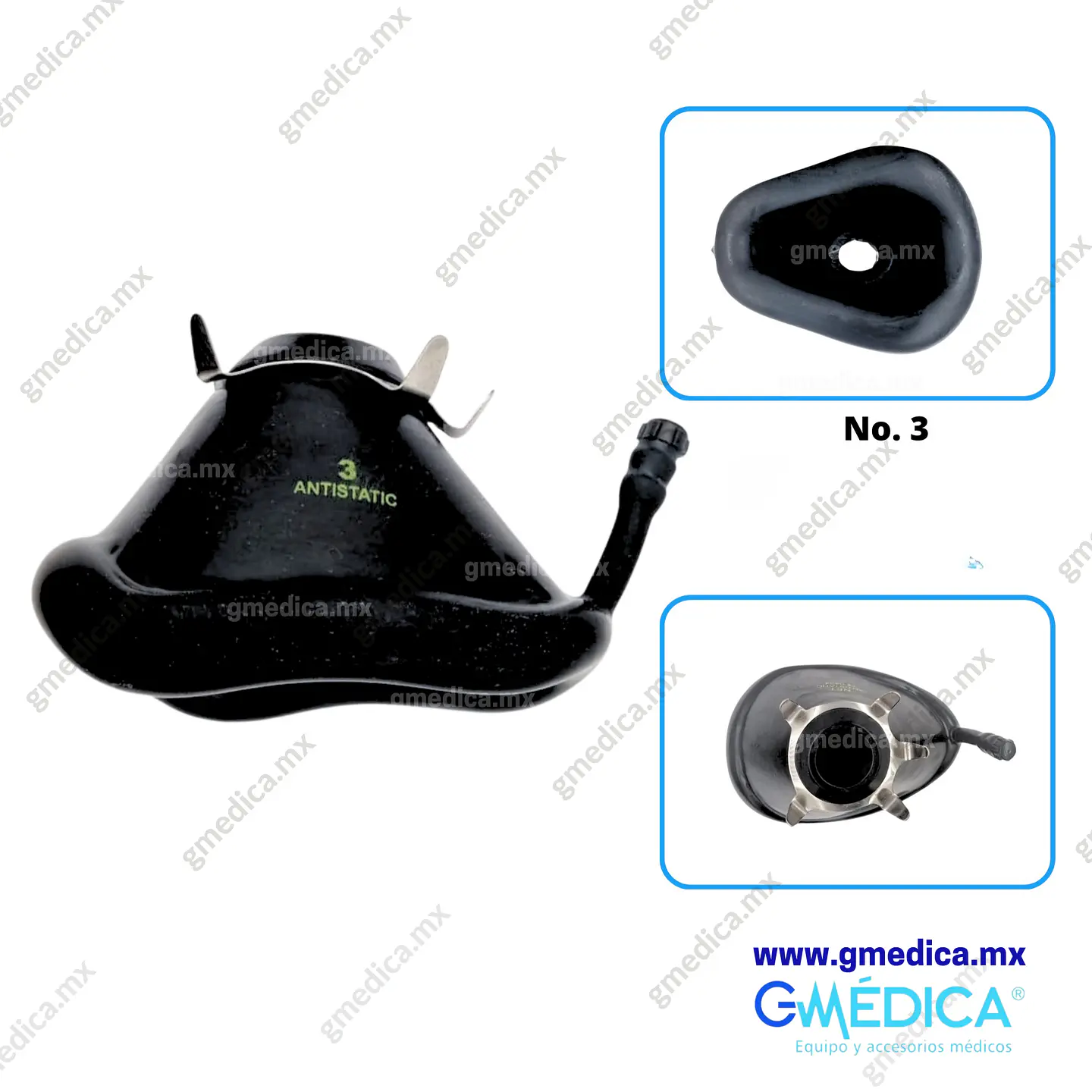 Mascarilla de Anestesia Reusable Adulto Pequeño - Pediátrico Grande No. 3 Negro 1