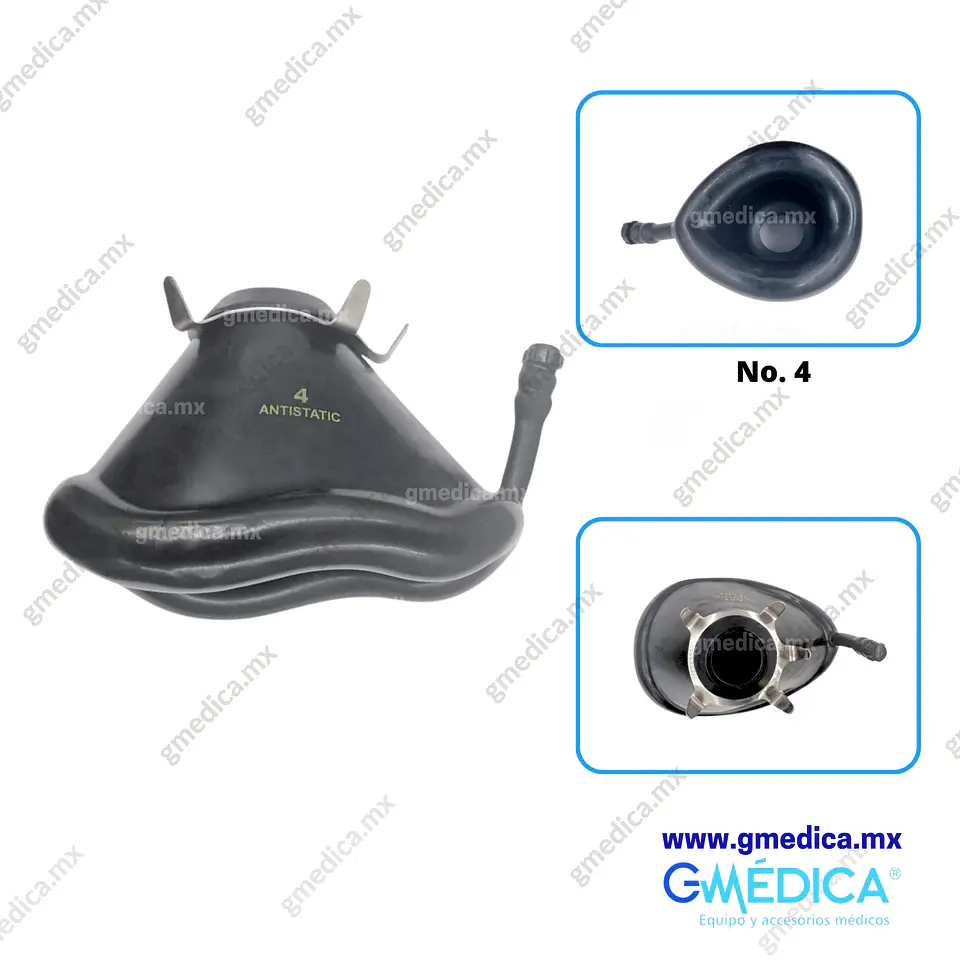 Mascarilla de Anestesia Reusable Negro Adulto No. 4 1