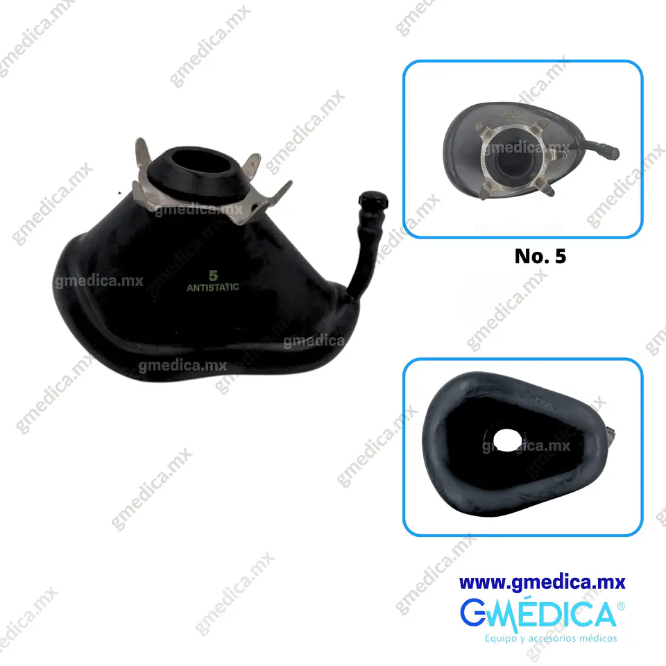 Mascarilla de Anestesia Reusable Negro Adulto No. 5 1