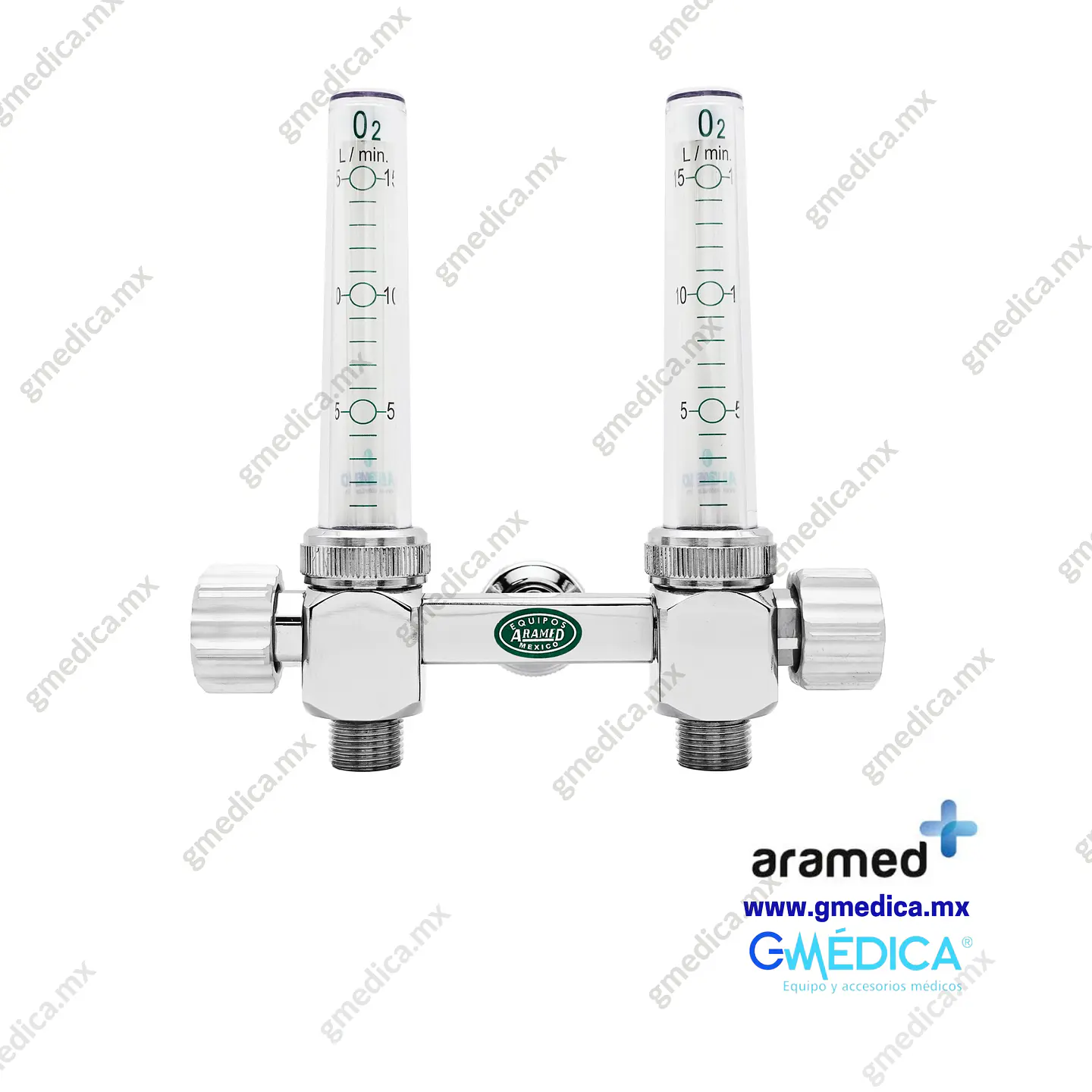 Flujometro Doble Aramed para Oxigeno conexión Aramed / AGA 902303 1