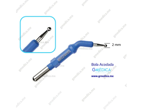 Electrodo de Bola Acodada Reusable - 2 MM, Base de 4mm - 500-130