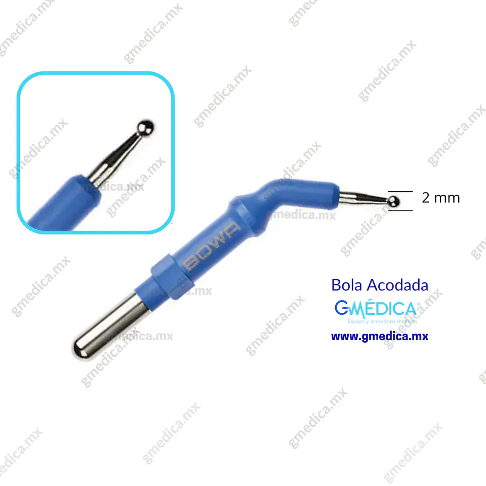 Electrodo de Bola Acodada Reusable - 2 MM, Base de 2.4mm - 530-130 1