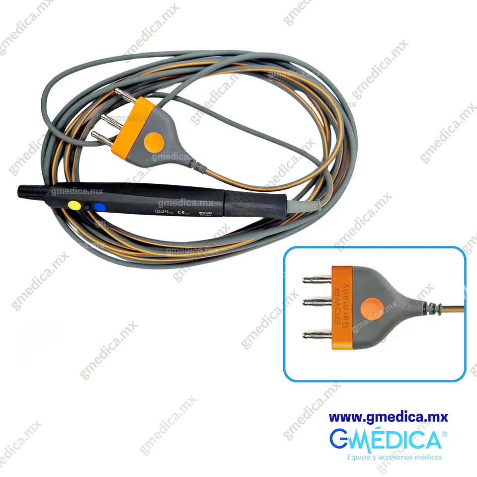 Lapiz para Electrocauterio - Mango con Dos Interruptores con 3 Pines, Eje 4mm para Erbe, Martin, Valleylab, Conmed, Bowa, Avanced, Alsa 2