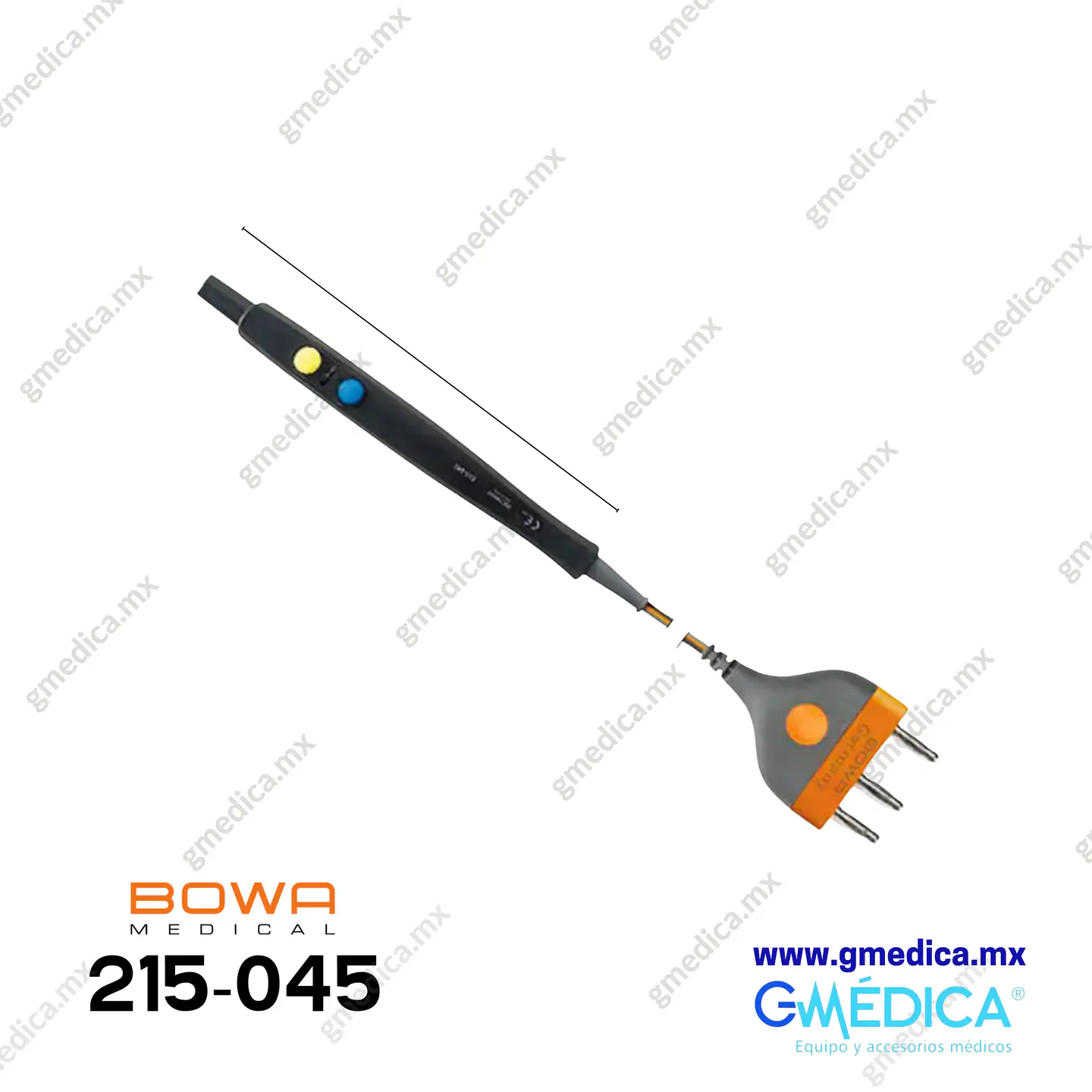 Lapiz para Electrocauterio - Mango con Dos Interruptores con 3 Pines, Eje 4mm para Erbe, Martin, Valleylab, Conmed, Bowa, Avanced, Alsa 1