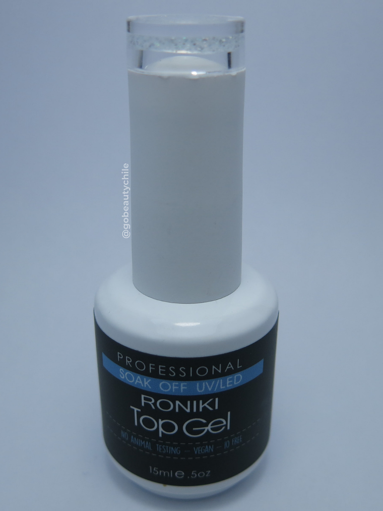 PEARL TOP COAT 16 (SIN CAPA CON GLITTER PEQUEÑOS HOLOGRÁFICOS Y PLATEADOS) - RONIKI ESMALTE PERMANENTE PROFESIONAL  4