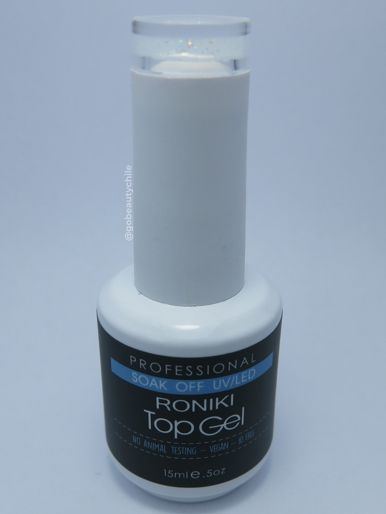 PEARL TOP COAT 10 (SIN CAPA CON GLITTER PEQUEÑOS HOLOGRÁFICOS IRIDISCENTES) - RONIKI ESMALTE PERMANENTE PROFESIONAL  4