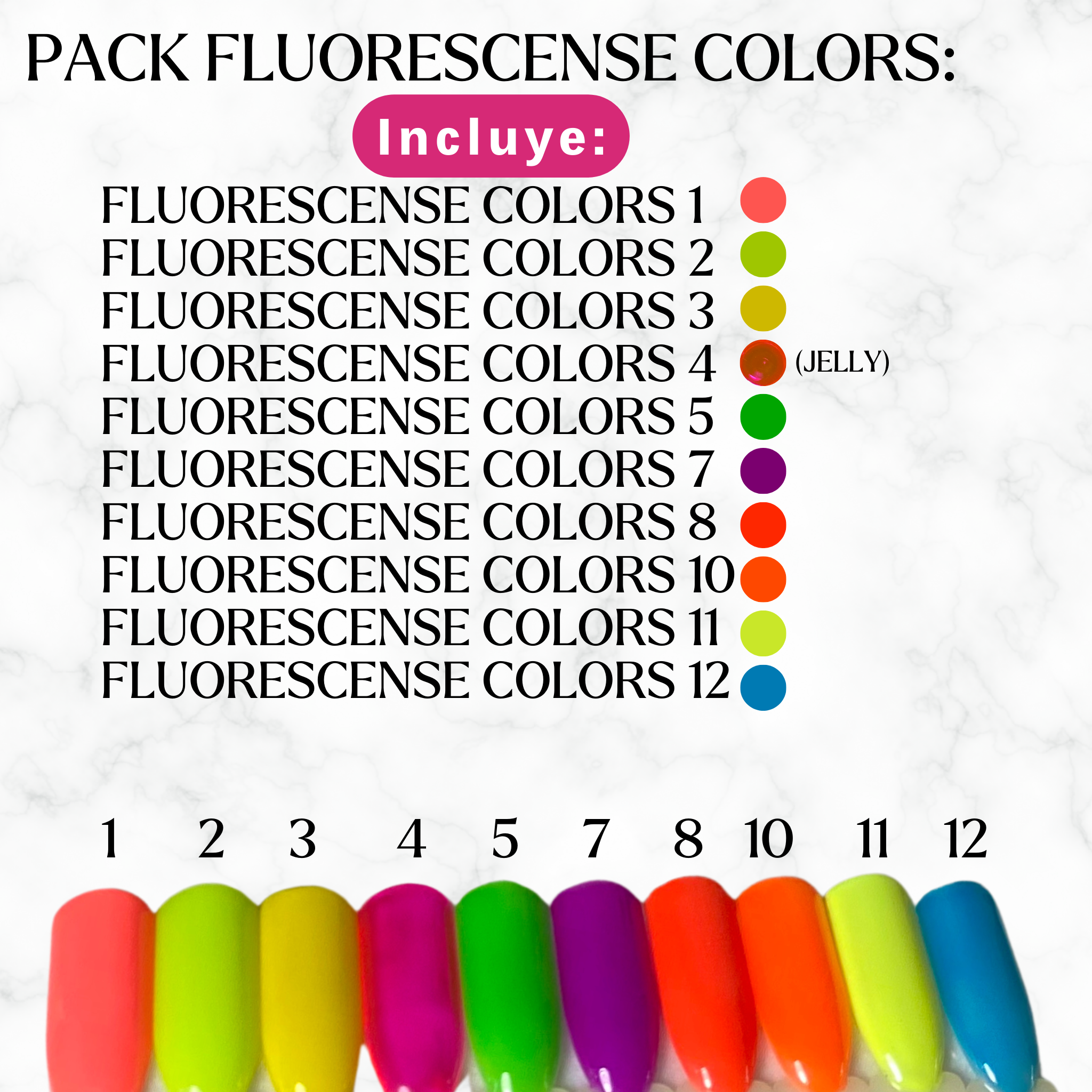 PACK COLECCION FLUORESCENSE COLORS (PROMO EDICION LIMITADA 10 COLORES)