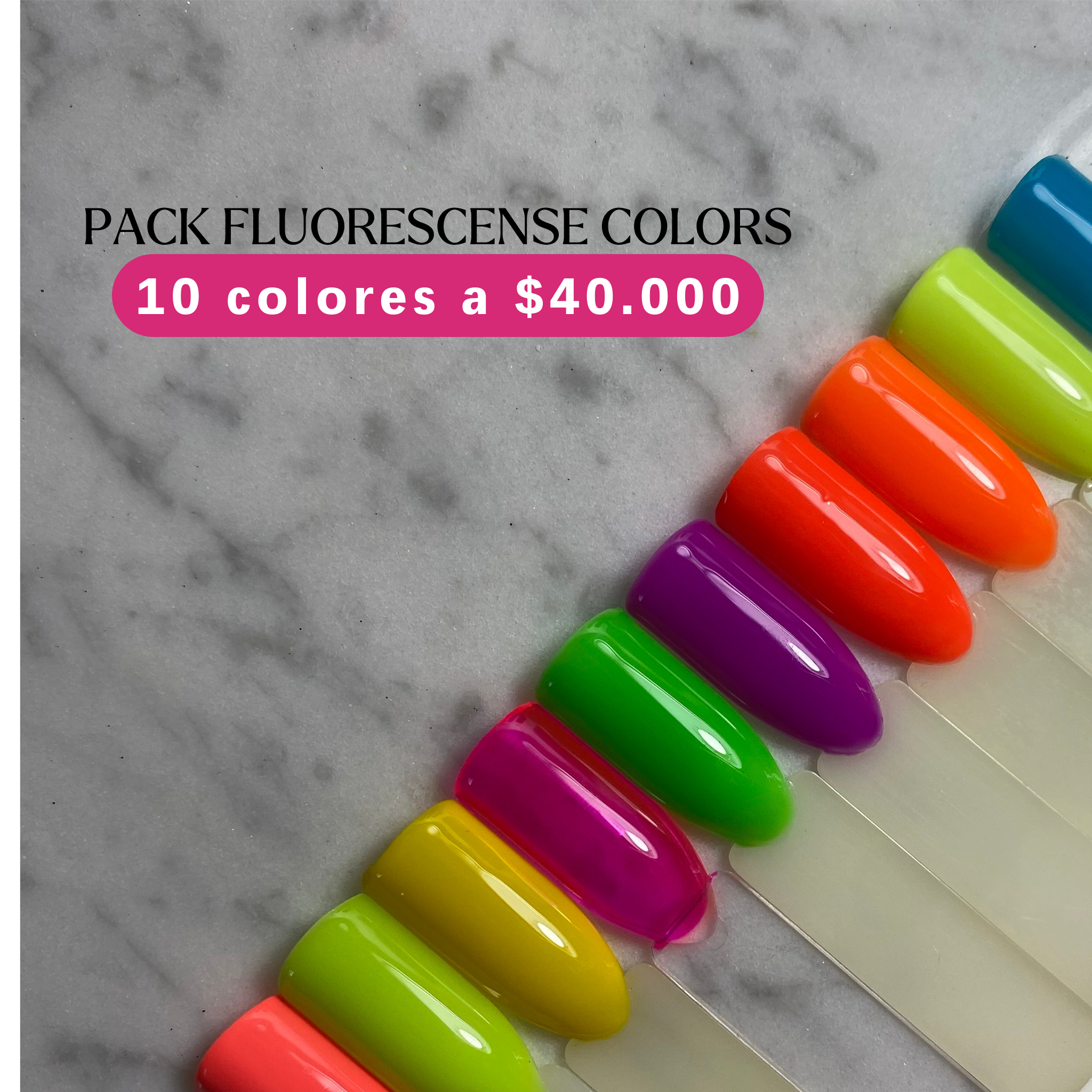 PACK COLECCION FLUORESCENSE COLORS (PROMO EDICION LIMITADA 10 COLORES)