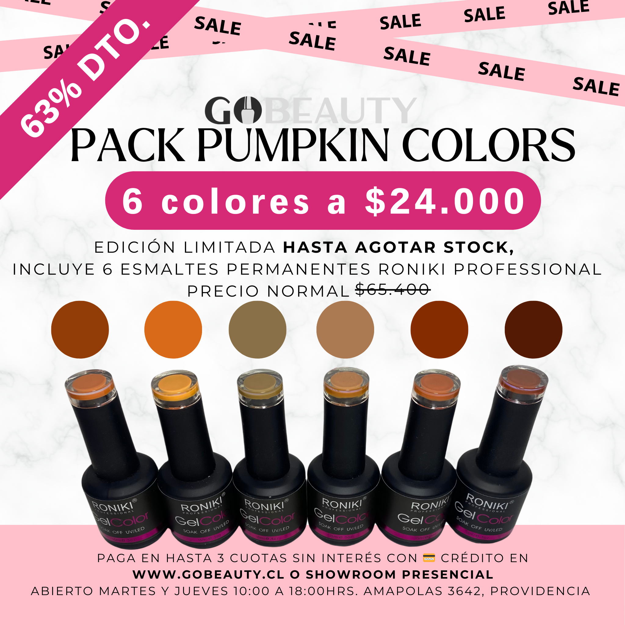 PACK COLECCION PUMPKIN COLORS (PROMO EDICION LIMITADA 6 COLORES)