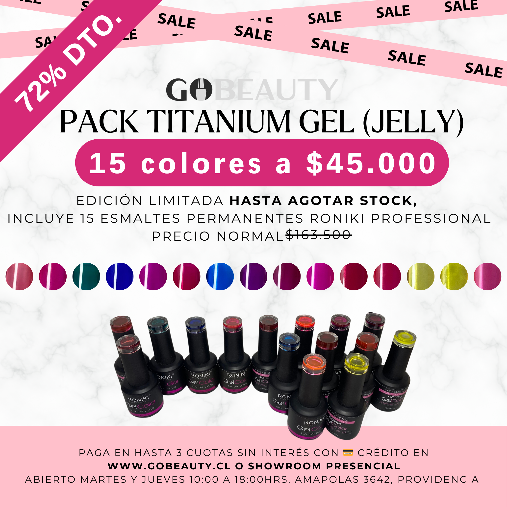 PACK COLECCION TITANIUM GEL (PROMO EDICION LIMITADA 15 COLORES)