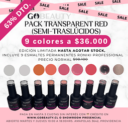 PACK COLECCION TRANSPARENT RED (PROMO EDICION LIMITADA 9 COLORES)