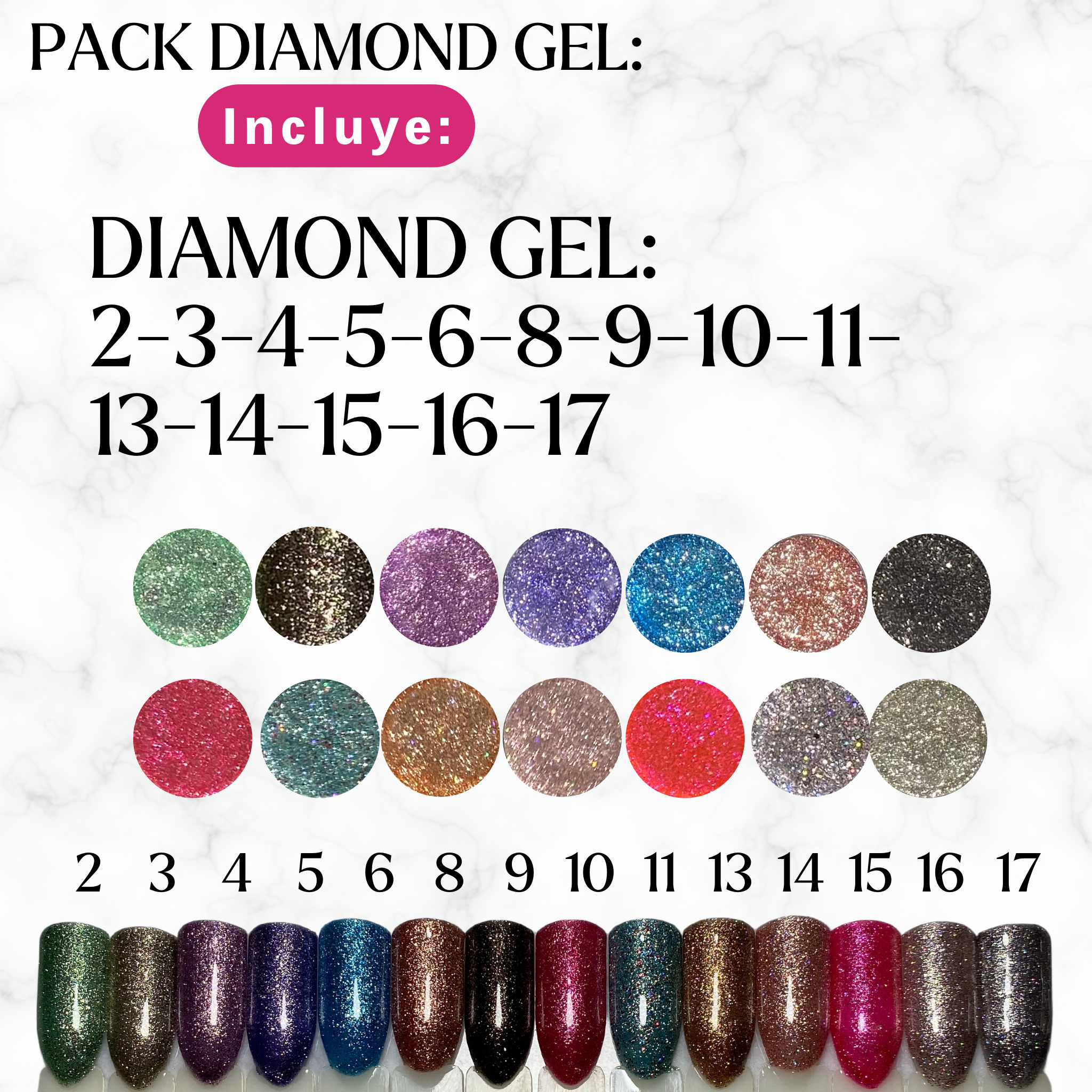 PACK COLECCION DIAMOND GEL (PROMO EDICION LIMITADA 14 COLORES)