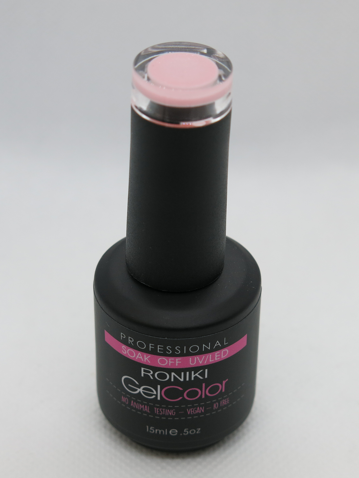 PRODUCTO OUTLET TRANSPARENT RED RE110 (ROSADO PÁLIDO SEMI TRASLÚCIDO CON MICROGLITTER) - RONIKI ESMALTE PERMANENTE PROFESIONAL 3