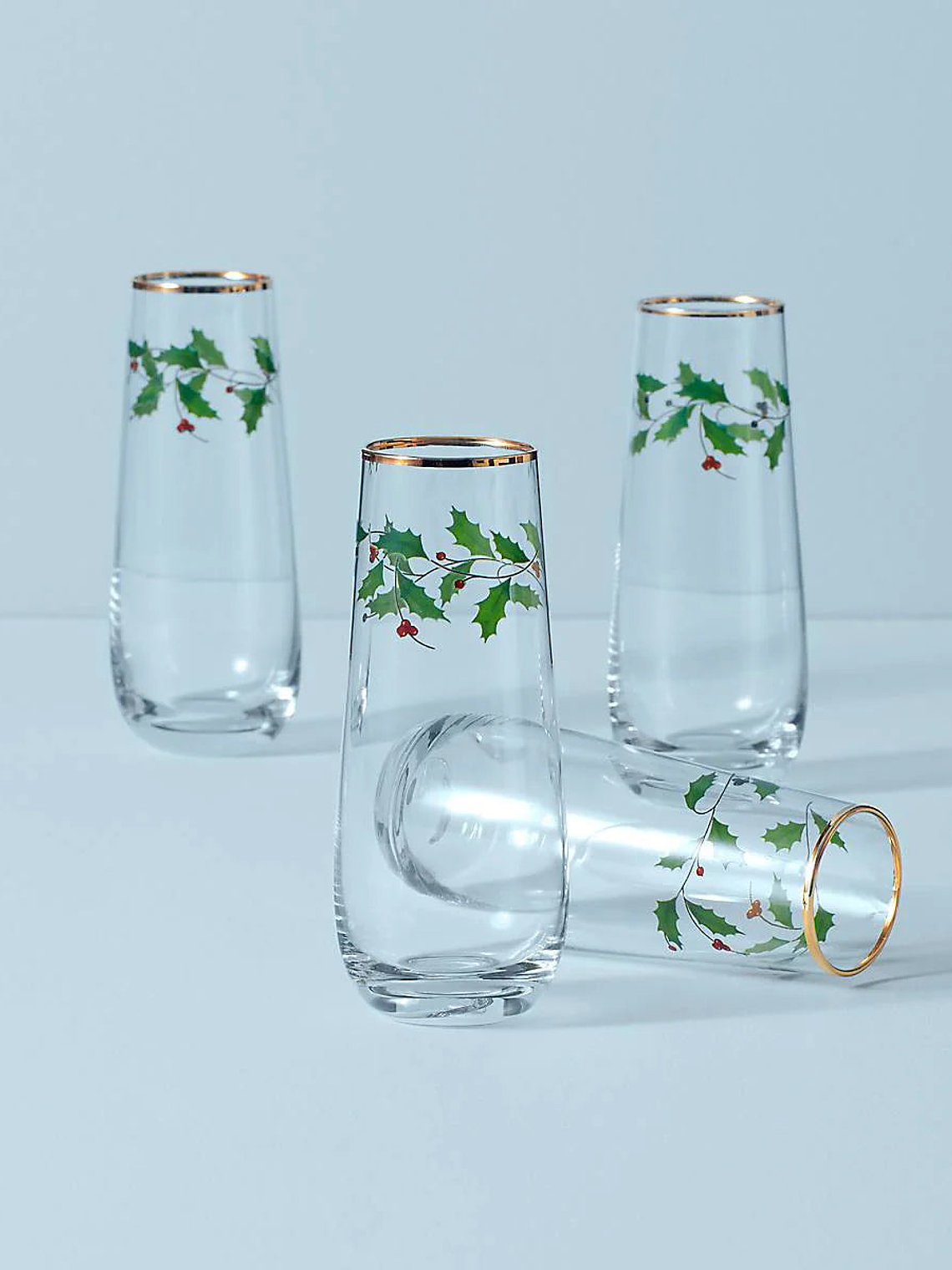 Holiday Stemless 4-Piece Flute Set 1
