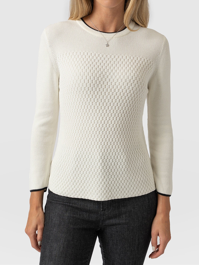 Honeycomb Rib Sweater - Cream 3