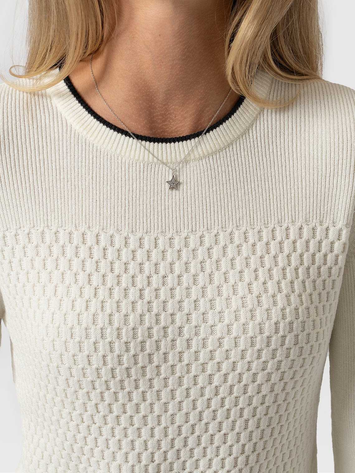 Honeycomb Rib Sweater - Cream 5