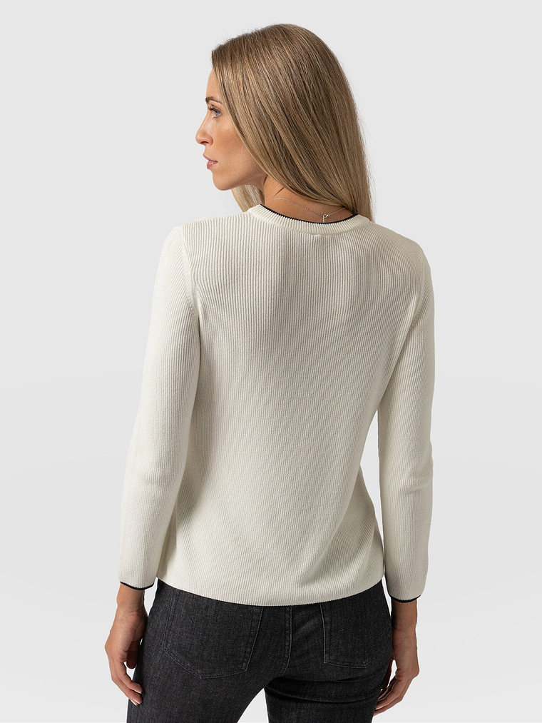Honeycomb Rib Sweater - Cream 6
