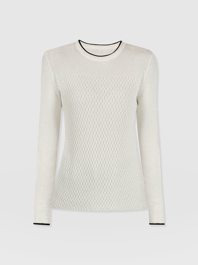 Honeycomb Rib Sweater - Cream 7