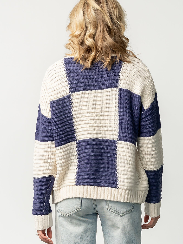 Jayda Sweater | Cream + Blue 4