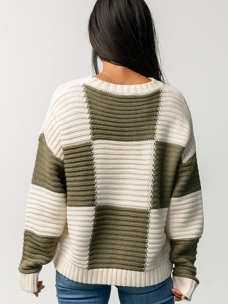 Jayda Sweater | Cream + Olive 4