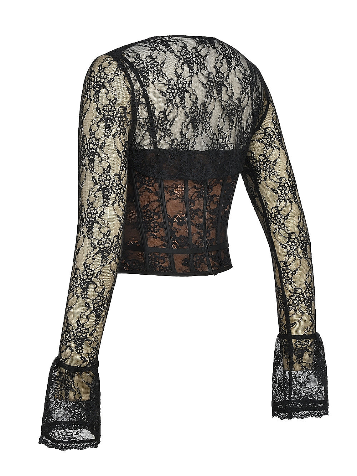 haut corset en dentelle noire avec boléro 5