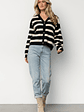 Jaden Striped Cardigan | Black + Ivory - thumbnail 5