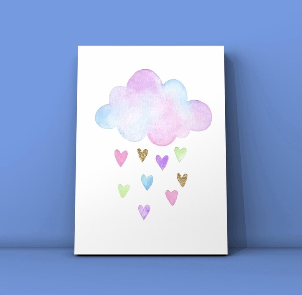 Cuadro Infantil: LLUVIA DE CORAZONES 2