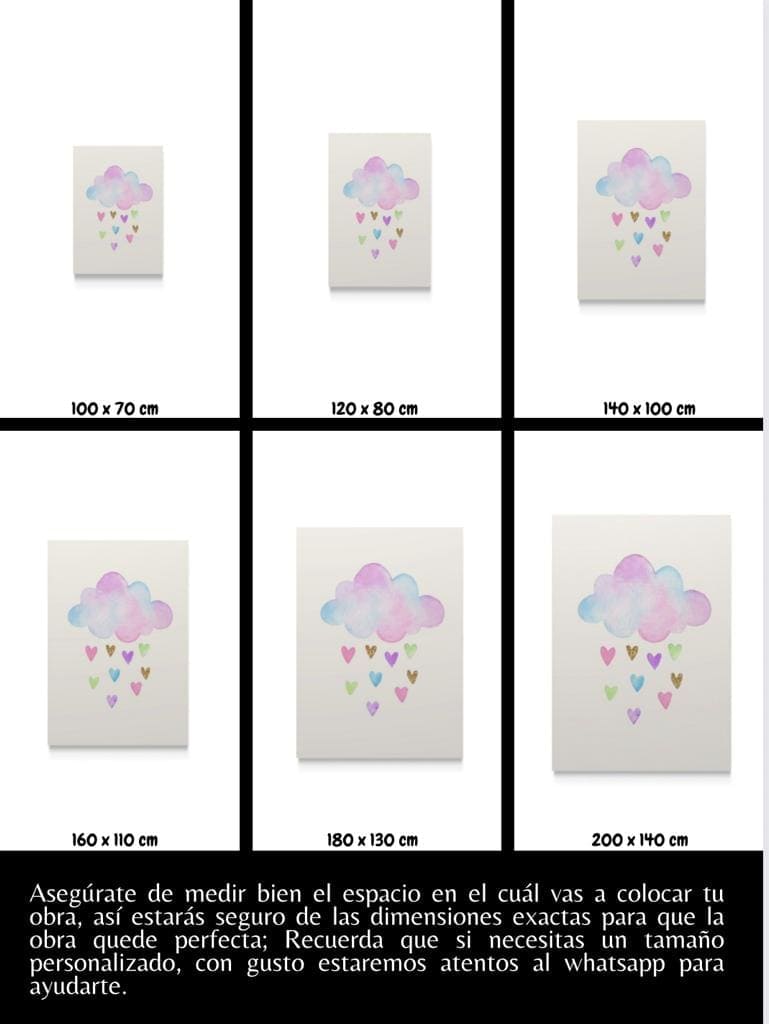 Cuadro Infantil: LLUVIA DE CORAZONES 4