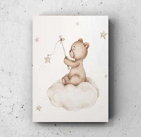 Cuadro Infantil: OSO Y NUBE 