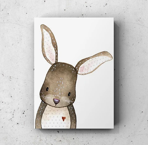 Cuadro Infantil: CONEJO Y CORAZON 