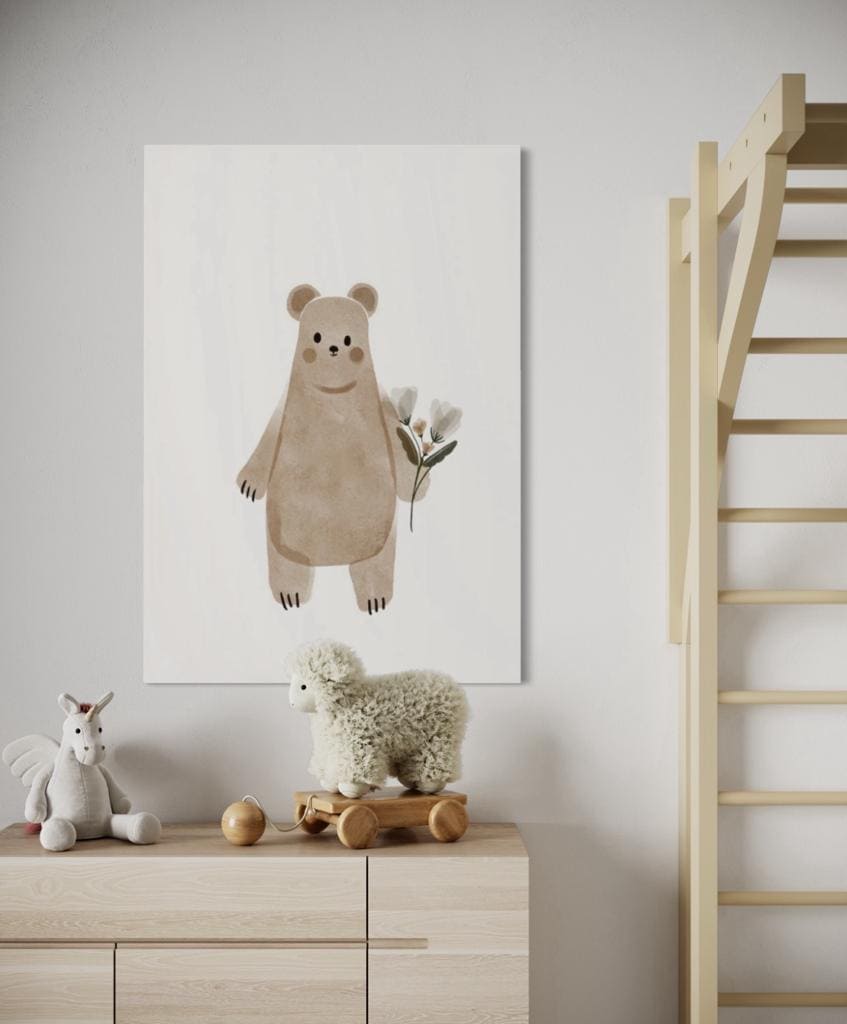 Cuadro Infantil: OSO Y FLOR 2