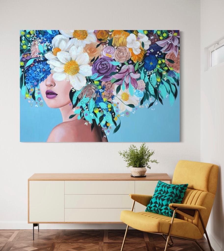 Cuadro Figura Humana: MUJER CON FLORES EN SU CABEZA 2