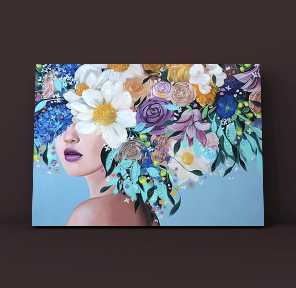 Cuadro Figura Humana: MUJER CON FLORES EN SU CABEZA 3