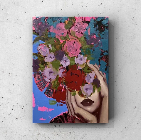 Cuadro Figura Humana: MUJER CON FLORES