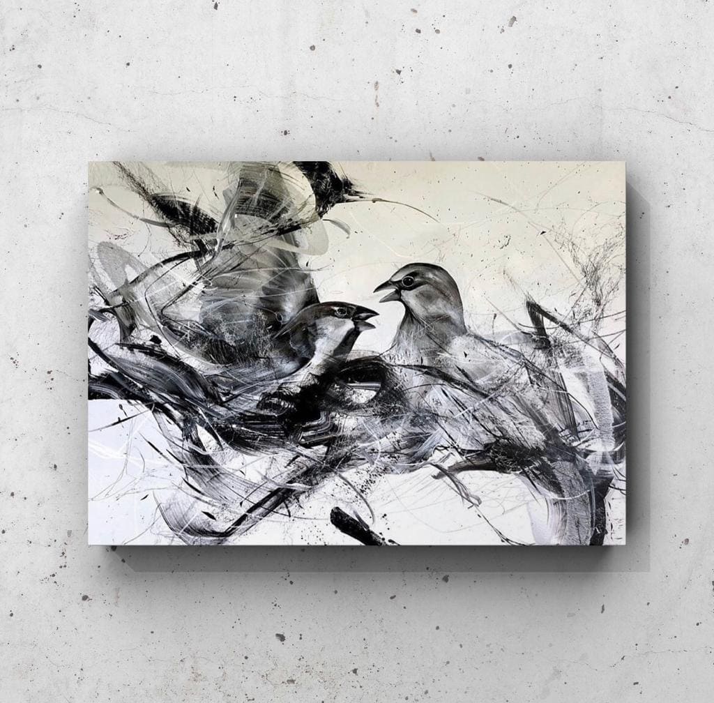 Cuadro Animales: AVES BLANCO Y NEGRO  5