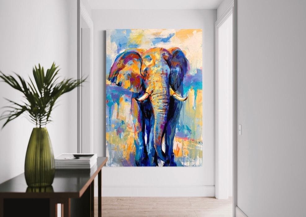 Cuadro Animales: ELEFANTE AZUL  1