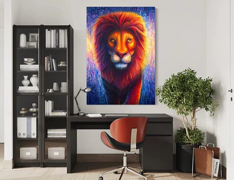 Cuadro Animales: REY LEON 