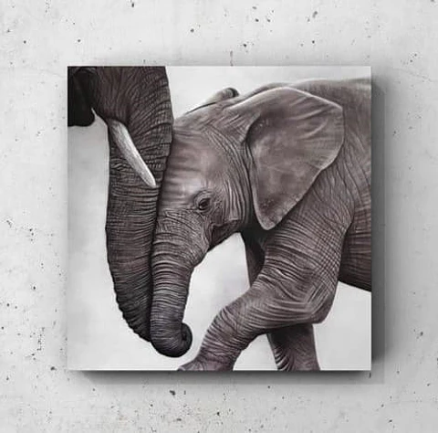Cuadro Animales: ELEFANTES Y AMOR 