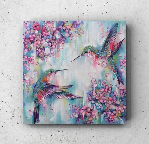 Cuadro Animales: COLIBRÍES Y AMOR 