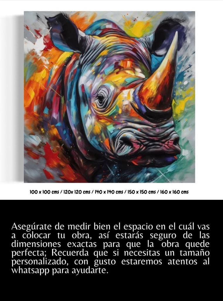 Cuadro Animales: RINOCERONTE  5