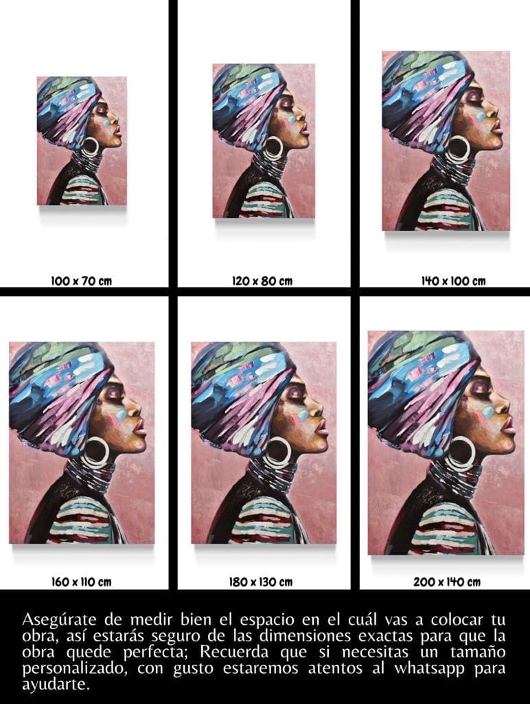 Cuadro Figura Humana: MUJER AFRO PERFIL 4
