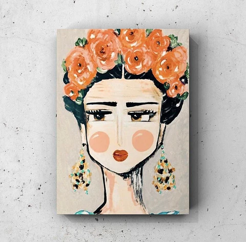 Cuadro Figura Humana: FRIDA MINIMALISTA