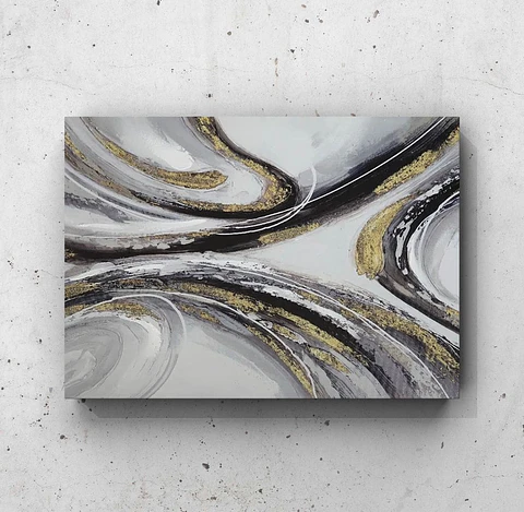 Cuadro Luxury: ONDAS DE PLATA 