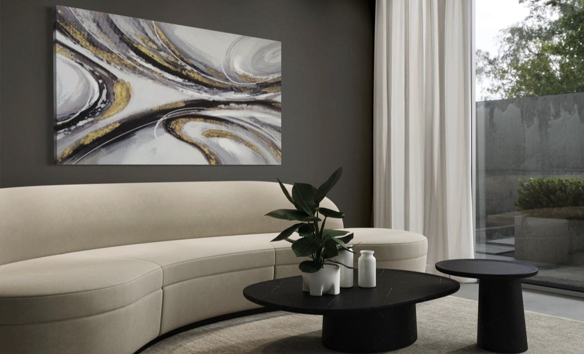 Cuadro Luxury: ONDAS DE PLATA  4