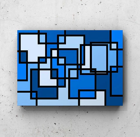 Cuadro Geométrico: AZULES
