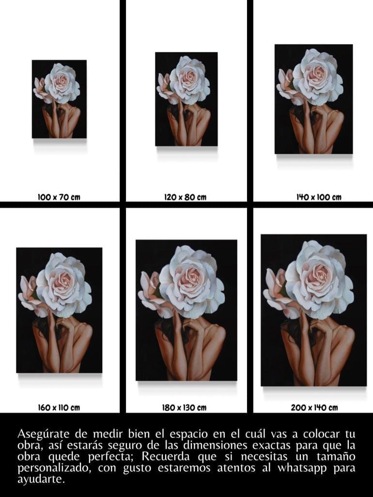 Cuadro Figura Humana: MUJER Y ROSA GRANDE 5